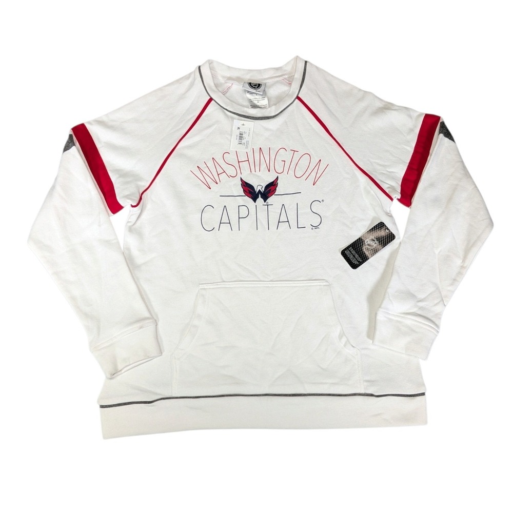 NHL Washington Capitals Womens White Pullover Sweatshirt Size Small NWT